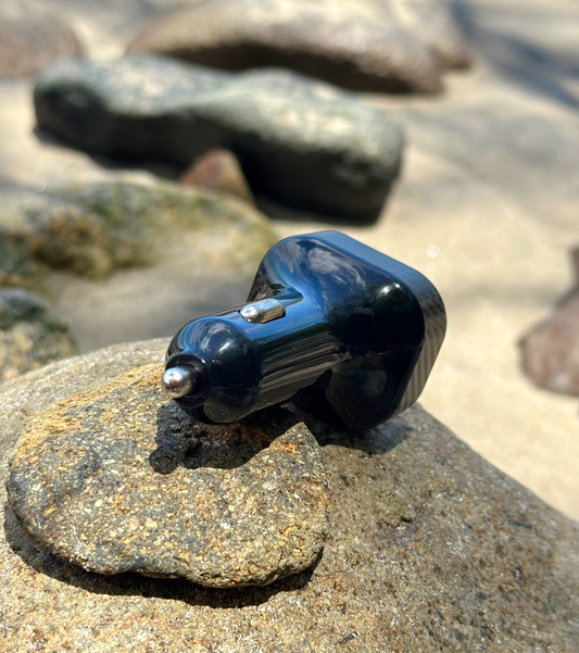 Dual Port Car Adaptor and FM Transmitter plug side — Panda Tech, Saint Lucia